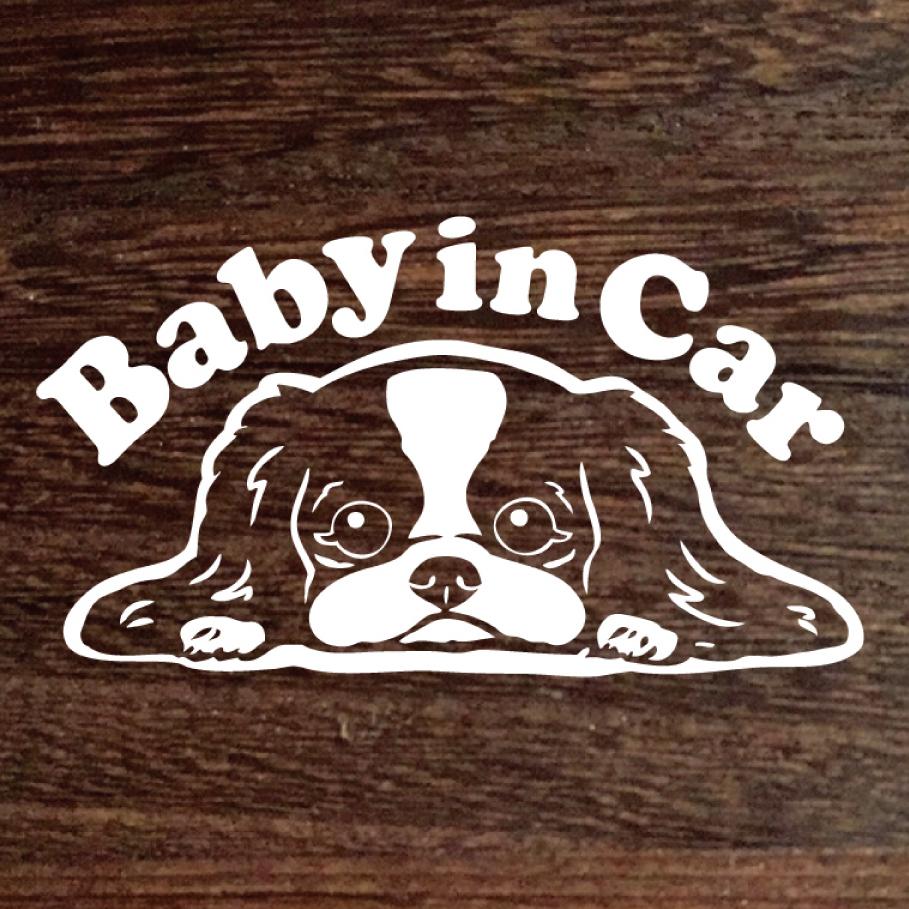 New★キャバリア★Baby in car　ベイビーインカー Dogステッカー★シール★犬★車1枚目の画像