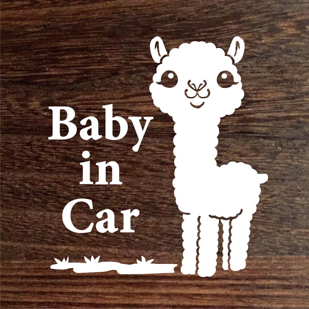 Baby in car　ステッカー★アルパカ★シール★車に1枚目の画像